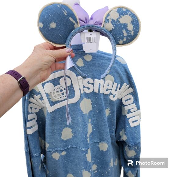 Walt Disney World Jersey & Matching Mouse Ears Headband NWT Women's LARGE - Picture 5 of 11